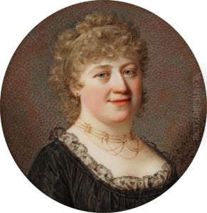 Portrait Of A Woman In Black Dress by Giovanni Domenico Bossi