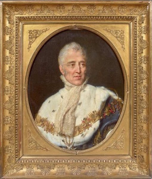 Portrait De Charles X En Buste, En Tenue Du Sacre Portant Le Grand Collier Du Saint-esprit - view 1