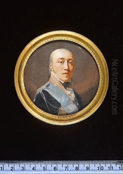 Friedrich Franz I, Grand Duke Of Mecklenburg-schwerin (1756-1837), Wearing Blue Uniform With Buff Facings, The Breast Star And Pale Blue Sash Of The Order Of Saint Esprit, Silver Aiguillette, Frilled White Chemise And Tied Black Cravat, His Hair Powdered - view 1