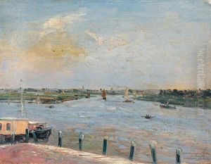 Le Port De Dordrecht, Hollande by Gaston-Marie-Anatole Roullet