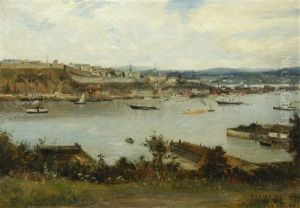 View Of Quebec From Levis by Gaston-Marie-Anatole Roullet