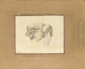 Etude De Trois Tetes De Philosophes. by Giuseppe Bossi