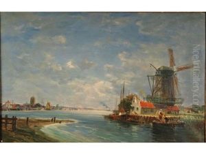 Le Moulin Sur La Meuse En Face De Dordrecht (hollande)