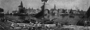 Le Debarquement De Fromages A Horn En Hollande by Gaston-Marie-Anatole Roullet