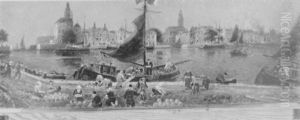 Port D'hoorn En Hollande by Gaston-Marie-Anatole Roullet