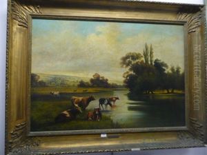 Vaches Au Bord D'une Riviere Vaches Au Bord D'une Riviere