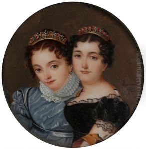 Portrait Des Princesses Zenaide Bonaparte Et De Sa Sur Charlotte by Edme Rousseau