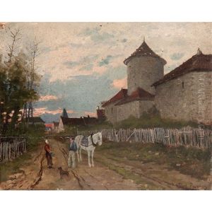 Scene Champetre Pres D'un Manoir by Henri Julien Rousseau