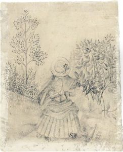 Le Diner Sur L'herbe - Femme Tricotant by Henri Julien Rousseau