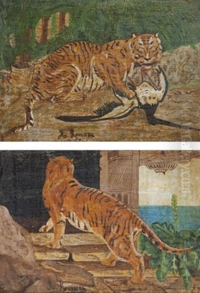 Tigre Au Temple Et Tigre Attaquant Un Ibis (2 Works) - view 1