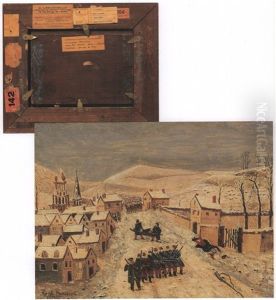 Paysage D'hiver Avec Scene De Guerre by Henri Julien Rousseau