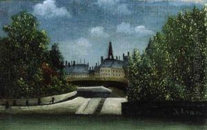 L'ile De La Cite by Henri Julien Rousseau