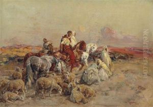 Horsemen And Shepherds In The Desert
