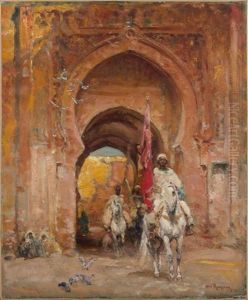 Cavaliers A La Porte De Meknes by Henri Emilien Rousseau