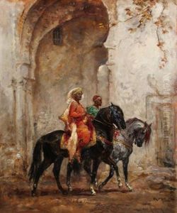 Deux Cavaliers Orientaux Pres D'une Arcade Deux Cavaliers Orientaux Pres D'une Arcade