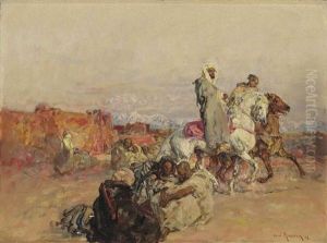 A Group Of North African Horsemen by Henri Emilien Rousseau