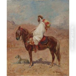 Arab Horseman With Hound by Henri Emilien Rousseau