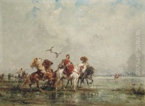 Hunting In The Marshlands by Henri Emilien Rousseau