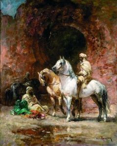 Chevaux Menes A L'abreuvoir Chevaux Menes A L'abreuvoir