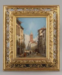 Une Rue A Seville by Francois Antoine Bossuet