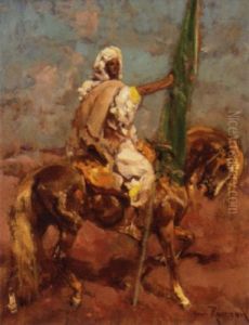 A Mounted Standard Bearer by Henri Emilien Rousseau