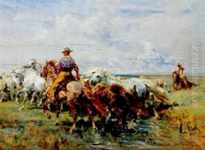 Chevaux Et Gardians En Camargue