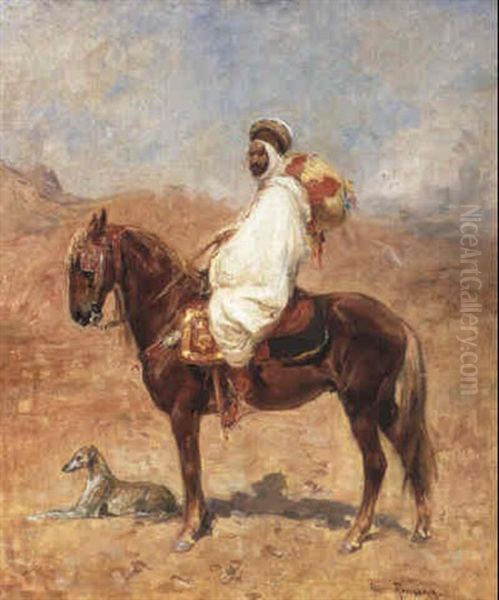 Arab Horseman With Hound - view 1