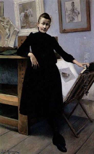 Portrait De La Fille De L'artiste Dans L'atelier Du Peintre - view 1