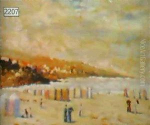 French Beach Scene With Tents