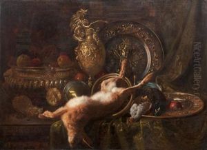 Nature Morte Au Lievre Et Aux Pieces D'orfevrerie