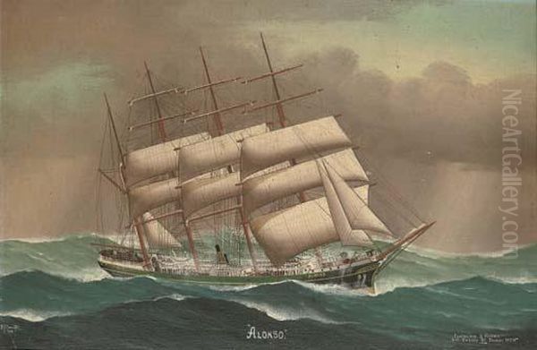 The Barque Alonso In Heavy Seas - view 1
