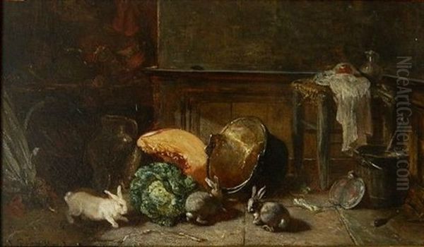 Interior Scene With Rabbits - view 1