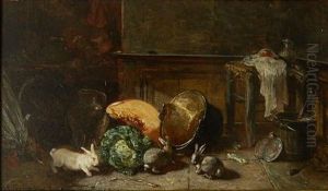 Interior Scene With Rabbits Interior Scene With Rabbits