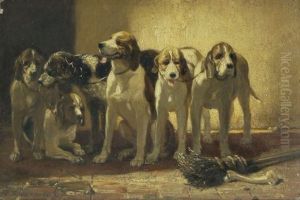 Chiens De Chasse Au Repos by Philippe Rousseau
