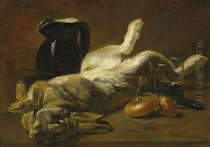Stillleben Mit Einem Hasen by Philippe Rousseau