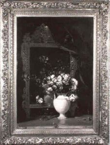 Nature Morte Au Bouquet De Fleurs Et A La Glace