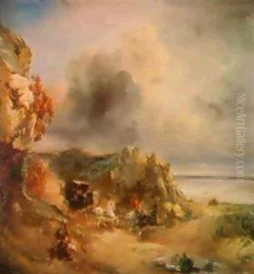 La Chaise De Poste, Paysage by Philippe Rousseau