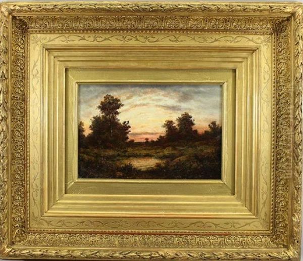Barbizon Landscape At Sunset - view 1