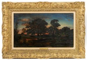 Coucher De Soliel by Theodore Rousseau