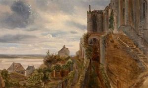 Le Mont Saint Michel Depuis L'entree Principale De L'abbaye by Theodore Rousseau