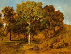 Chemin A L'entree Du Village by Theodore Rousseau