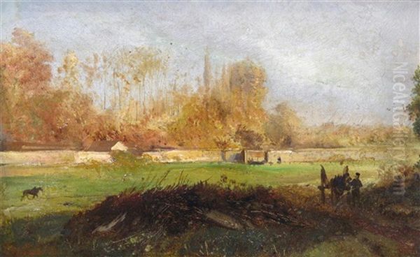 A Horse And Cart In An Autumn Landscape - view 1
