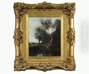 Untitled, Pastoral Scene With Figures by Theodore Rousseau