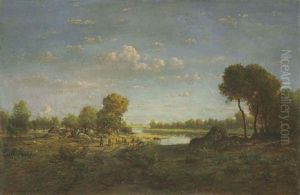 Berger Conduisant Son Troupeau by Theodore Rousseau