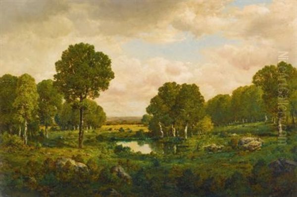 Landscape With Trees And A Quiet Pond - view 1