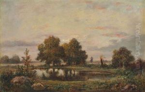 Campagne Pres De Fontainebleau by Theodore Rousseau