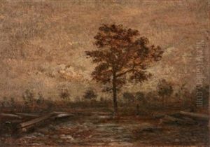 Plaine De Chantilly A La Fin Du Jour by Theodore Rousseau