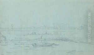 Barques De Pecheurs Sur Une Riviere by Theodore Rousseau