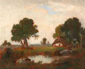 Teichlandschaft Mit Bauernhaus by Theodore Rousseau