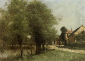Arbres Pres D'une Riviere by Theodore Rousseau
